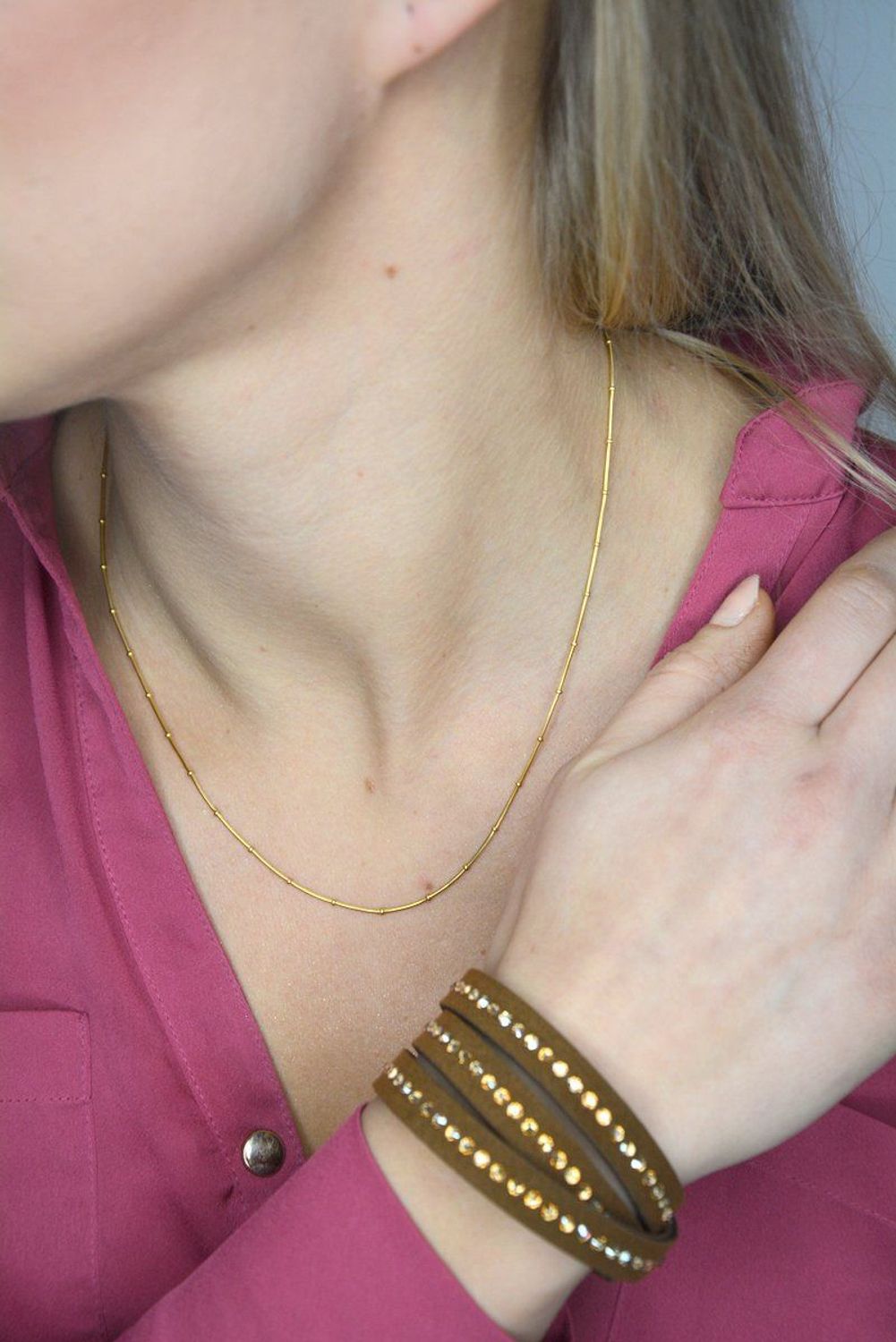 Złoty łańcuszek 585 linka z kuleczkami 1,5 mm DIA-LAN-1215-585 1,5mm ✅ Złoty łańcuszek o klasycznym splocie linki ozdobiony drobnymi, malutki kuleczkami.jpg